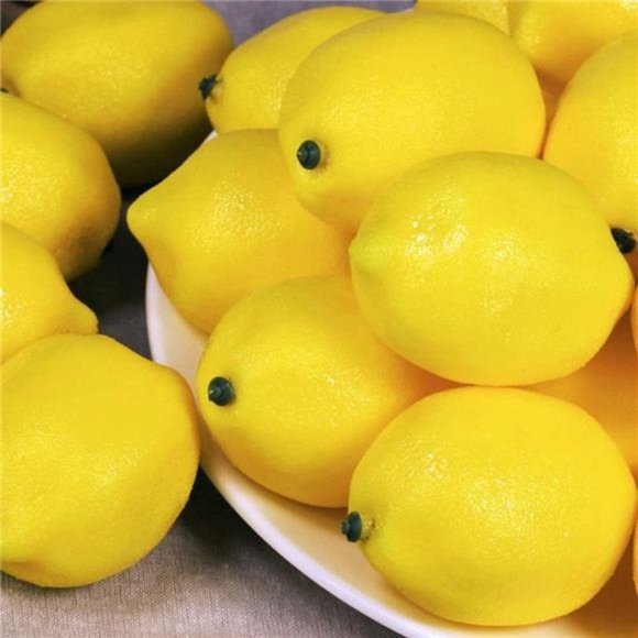 30 Pack Faux Yellow Lemons Artificial Fruits Fake Lemons Lifelike Simulation - Picture 2 of 5